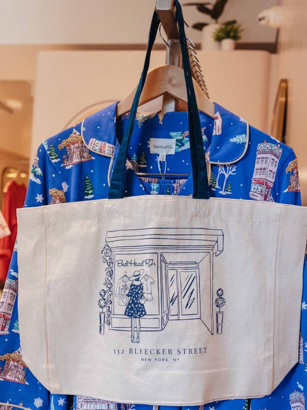BedHead Pajamas Ivory Blue Limited Edition Shoulder Tote Bag